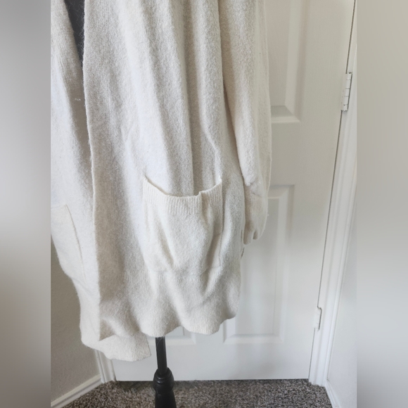 Madewell Soft Knit Long Cozy White Cardigan with Pockets XS - Picture 5 of 13